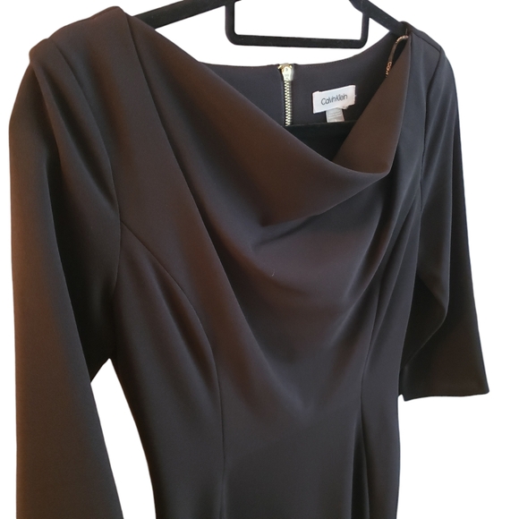 Calvin Klein Black Cowl Neck Dress size 2 - Picture 3 of 7